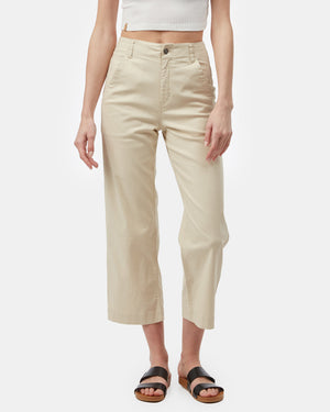 Gray,White Men's Hemp High-Rise Trousers