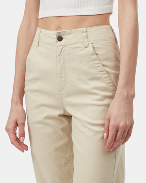 Gray,White Men's Hemp High-Rise Trousers