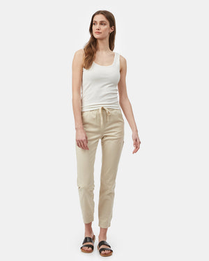 Gray,White Women's Hemp Trousers