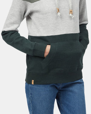 Green,Gray Stripe Pullover Hoodie