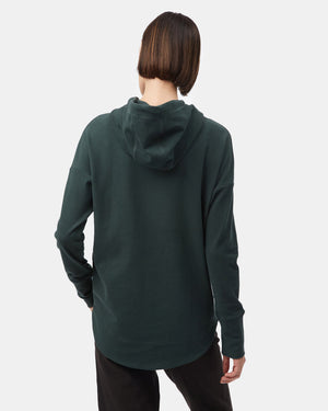 Green Women's Cowl Neck Fleece Hoodie