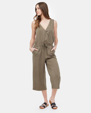 Green Women's Lightweight Tencel Jumpsuit