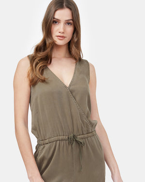 Green Women's Lightweight Tencel Jumpsuit