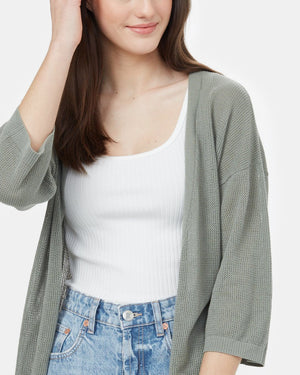 Green Women's Organic Cotton Knit Cardigan