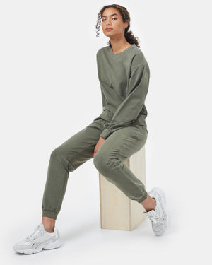 Green Women's Balloon Sleeve Pullover