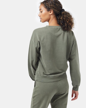 Green Women's Balloon Sleeve Pullover