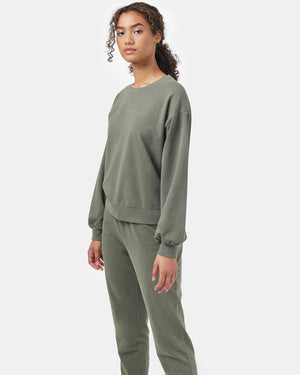 Green Women's Balloon Sleeve Pullover