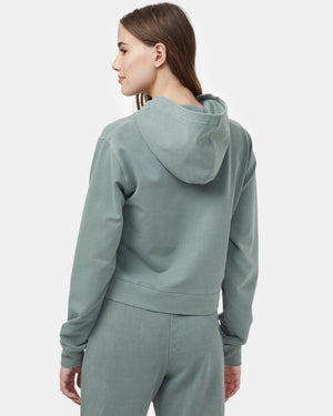 Green Cropped Hoodie