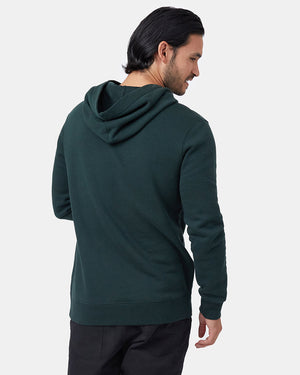 Green Fleece Button Pullover Hoodie