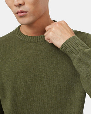 Green Men's Organic Cotton Knit Jumper