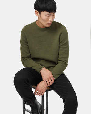 Green Men's Organic Cotton Knit Jumper