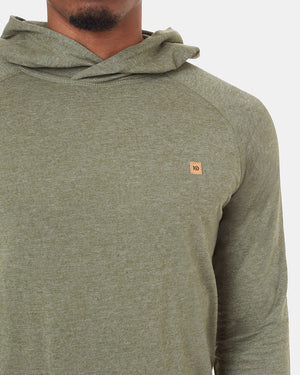 Green Mens Hemp Long Sleeve Hoodie