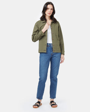 Green Women's Canvas Utility Jacket