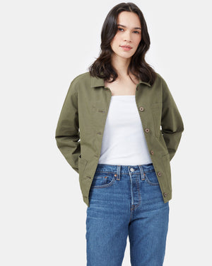 Green Women's Canvas Utility Jacket