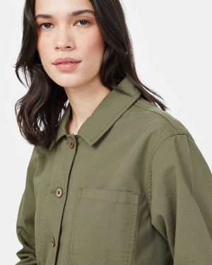 Green Women's Canvas Utility Jacket