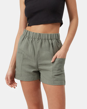 Green Women's Lightweight Summer Shorts