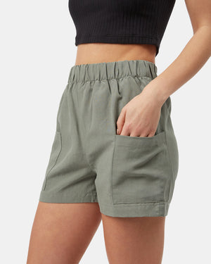 Green Women's Lightweight Summer Shorts