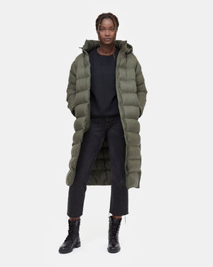 Green Women's Long Puffer Jacket