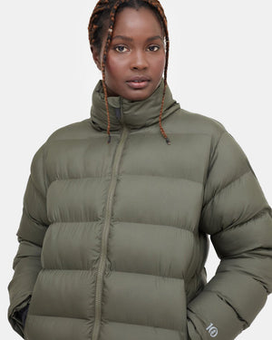 Green Women's Long Puffer Jacket