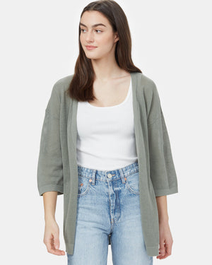 Green Women's Organic Cotton Knit Cardigan