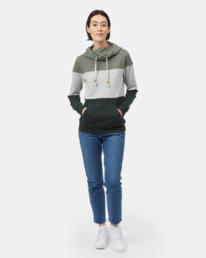 Green,Gray Stripe Pullover Hoodie