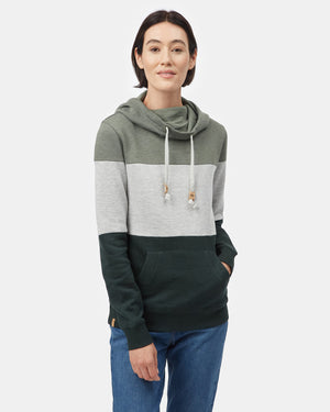 Green,Gray Stripe Pullover Hoodie