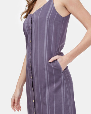 Purple Grey Summer Midi Dress