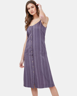 Purple Grey Summer Midi Dress