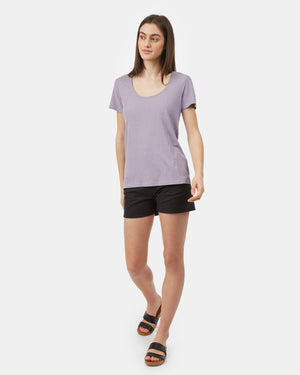 Purple Women's Hemp Scoop-Neck Top