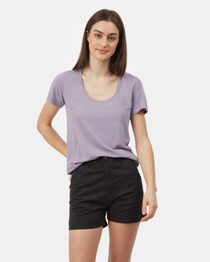 Purple Women's Hemp Scoop-Neck Top