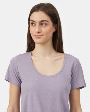 Purple Women's Hemp Scoop-Neck Top