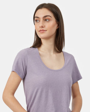 Purple Women's Hemp Scoop-Neck Top