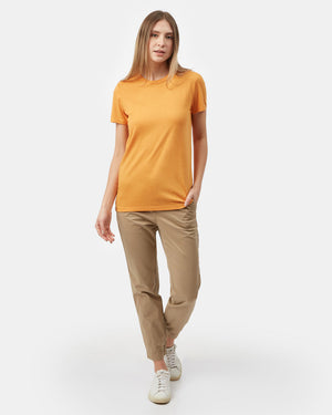 Orange Recycled Polyester Crew Neck T-Shirt