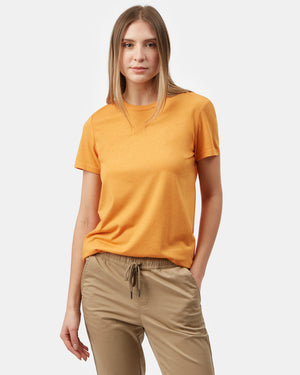 Orange Recycled Polyester Crew Neck T-Shirt