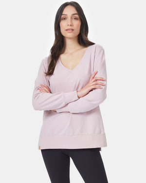 Pink Women's V-Neck Tunic Top