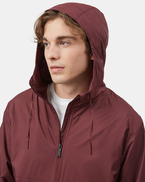 Purple Men's Recycled Zip Up Rain Jacket