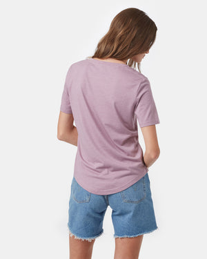 Purple V-Neck Short Sleeve T-Shirt