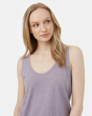 Purple Women's Hemp V Neck Tank Top