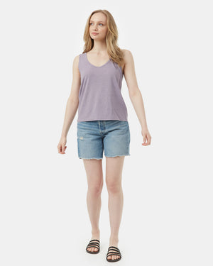 Purple Women's Hemp V Neck Tank Top