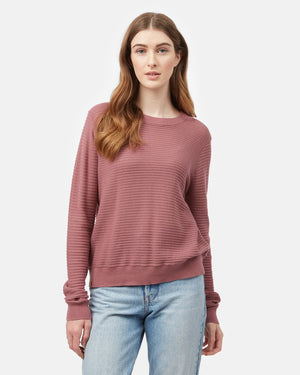 Red Women's Organic Ribbed Sweater