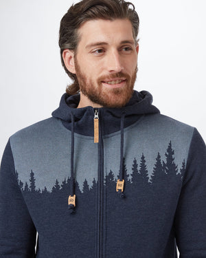 Blue Tree Graphic Zip Up Hoodie