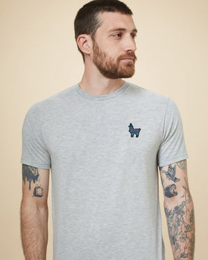 Gray Crew Neck Graphic Tee