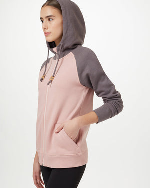 Gray,Pink Organic Cotton Zip-Up Hoodie