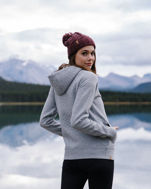 Gray Organic Cotton Zip-Up Hoodie