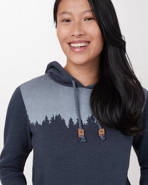 Blue Women's Graphic Pullover Hoodie