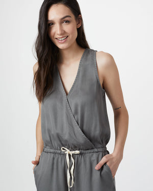 Gray Women's Lightweight Tencel Jumpsuit