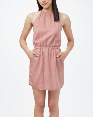 Pink Women's Halterneck Summer Dress