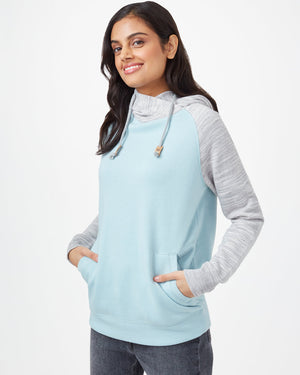 Blue,Gray Organic Cotton Pullover Hoodie