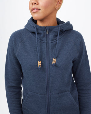 Blue Organic Cotton Zip-Up Hoodie