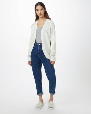 White Women's Organic Cotton Knit Cardigan